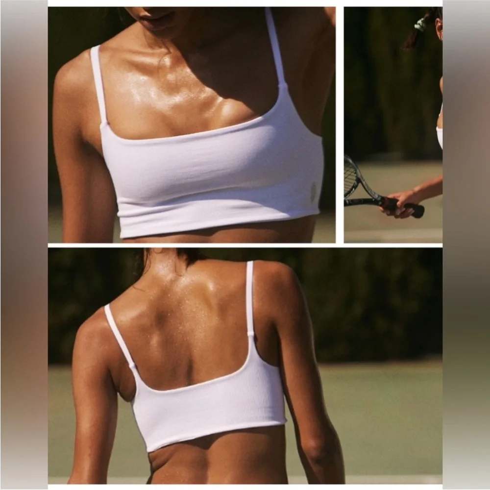 NWOT Free People Movement Tighten Up Double Layer Mini Bra - White - M/L *IR*
